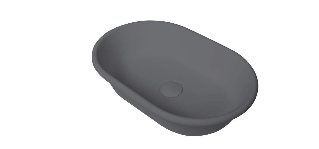 BC Designs Omnia Countertop Basin 530 x 360mm (No Tapholes) Gunmetal [BAB160GM]