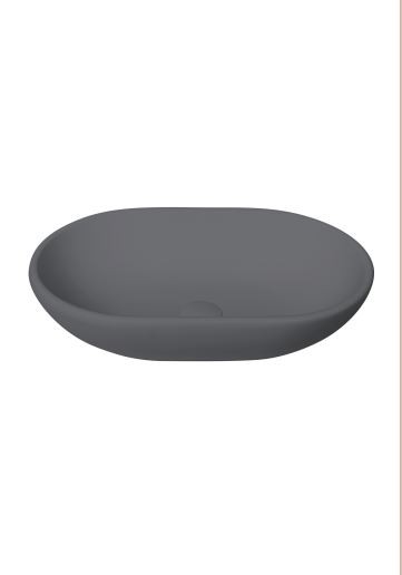 BC Designs Crea Countertop Basin 575 x 145mm (No Tapholes) Gunmetal [BAB162GM]