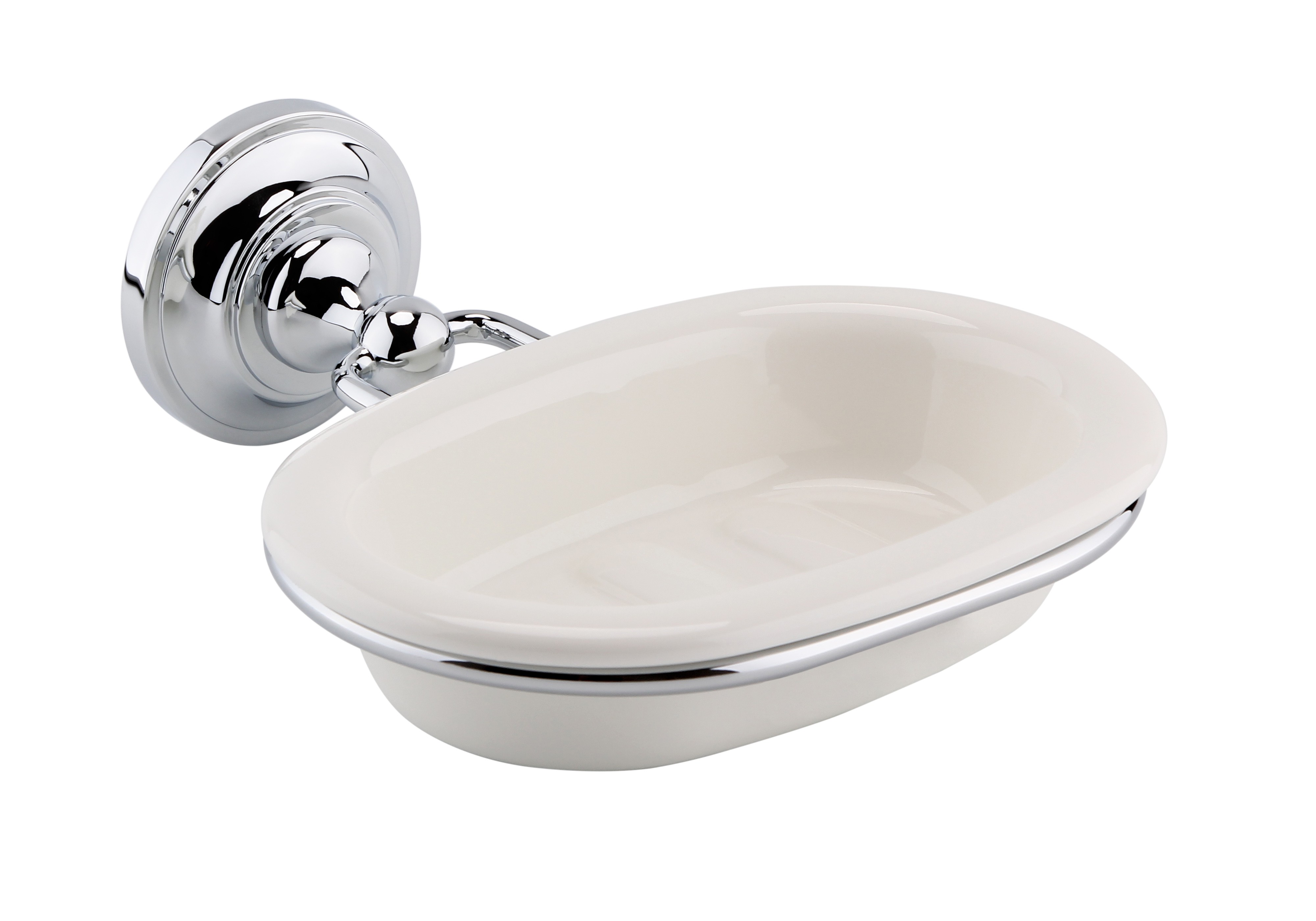 BC Designs Victrion Ceramic Soap Dish Holder 170 x 164mm Chrome [CMA015]