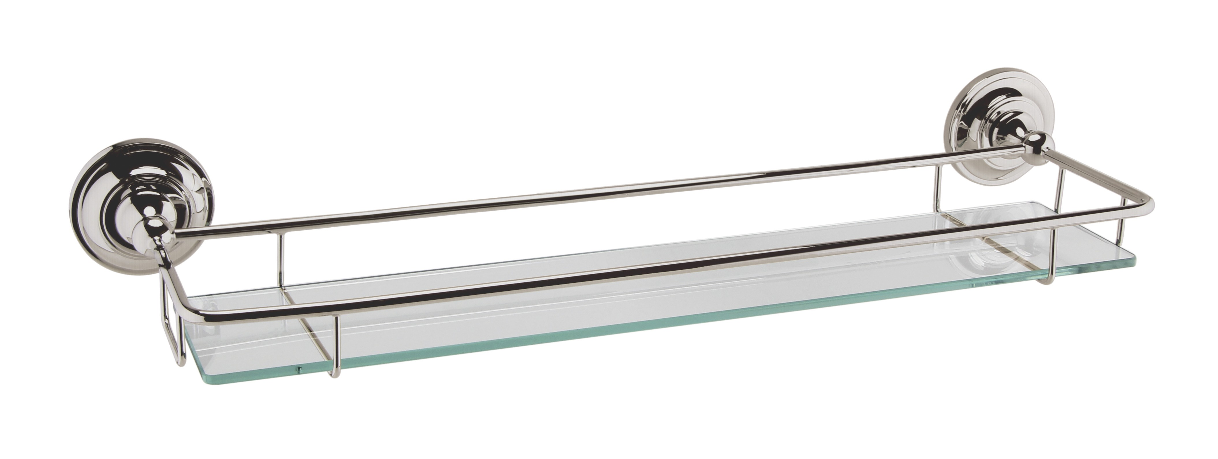 BC Designs Victrion Glass Gallery Shelf 536 x 146mm Brushed Nickel [CMA020BN]