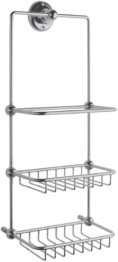 BC Designs Victrion 3 Tier Shower Tidy 427 x 175mm Brushed Chrome [CMA035BC]