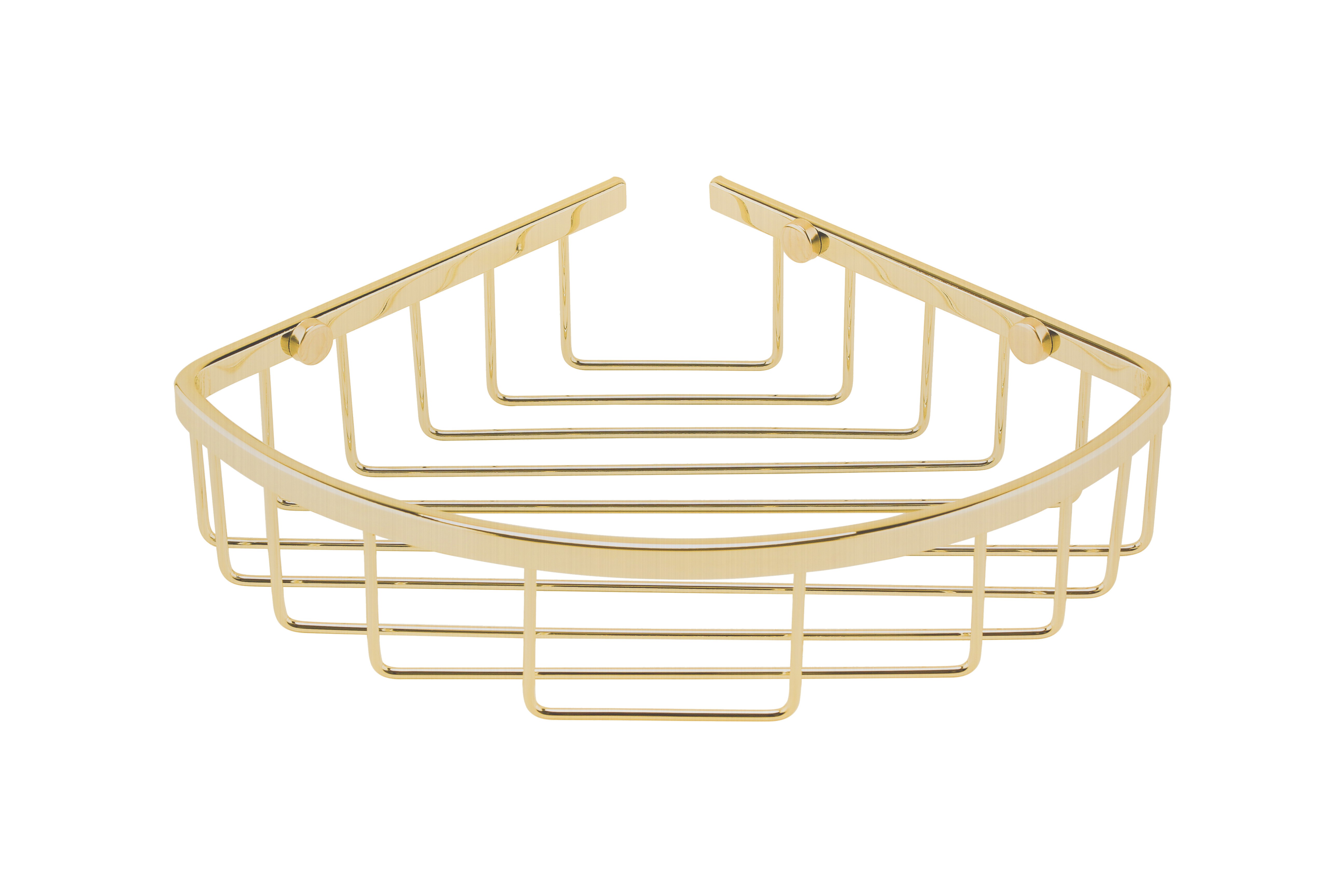 BC Designs Victrion Corner Shower Basket 202 x 202mm Brushed Gold [CMA050BG]