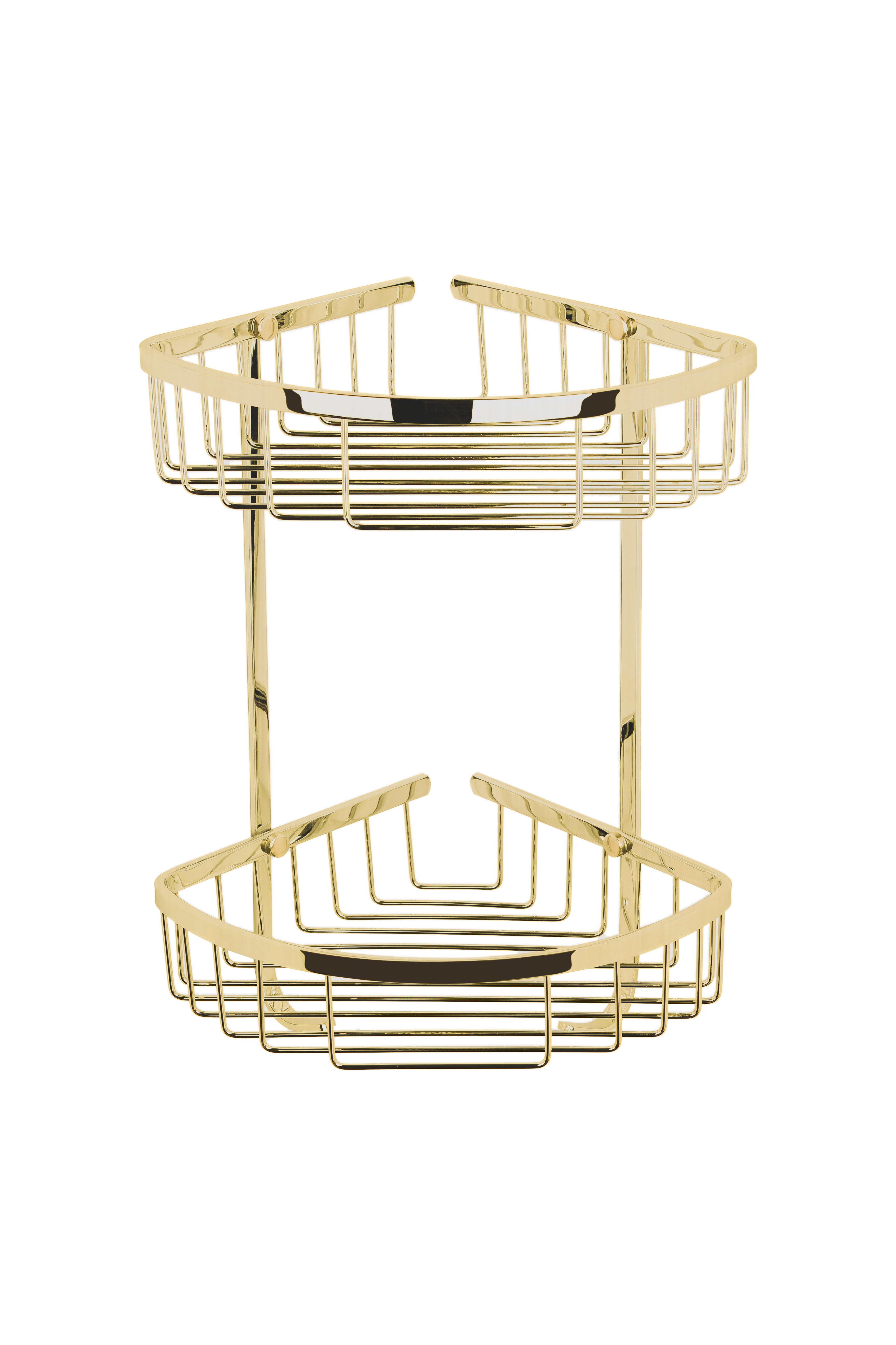 BC Designs Victrion Double Corner Shower Basket 200 x 200mm Brushed Gold [CMA055BG]