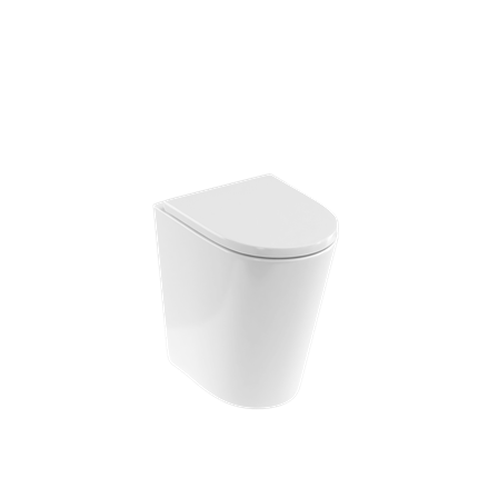 Britton 15B33206 Sphere Tall Rimless Back To Wall WC Pan with Soft Close Toilet Seat White - (WC pan only)