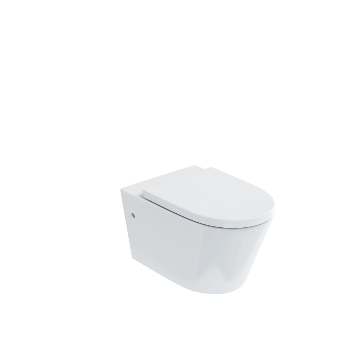 Britton 15B35303 Sphere Rimless Wall Mounted WC Pan with Toilet Seat White - (Cistern NOT Included)