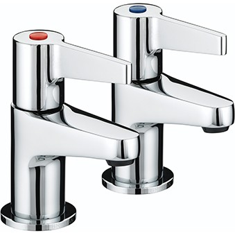 Bristan DUL1/2C Design Utility Lever Basin Pillar Taps Chrome