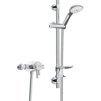 Bristan PM2CSHXARC Prism Exposed Dual Control Shower with Adjustable Riser Chrome