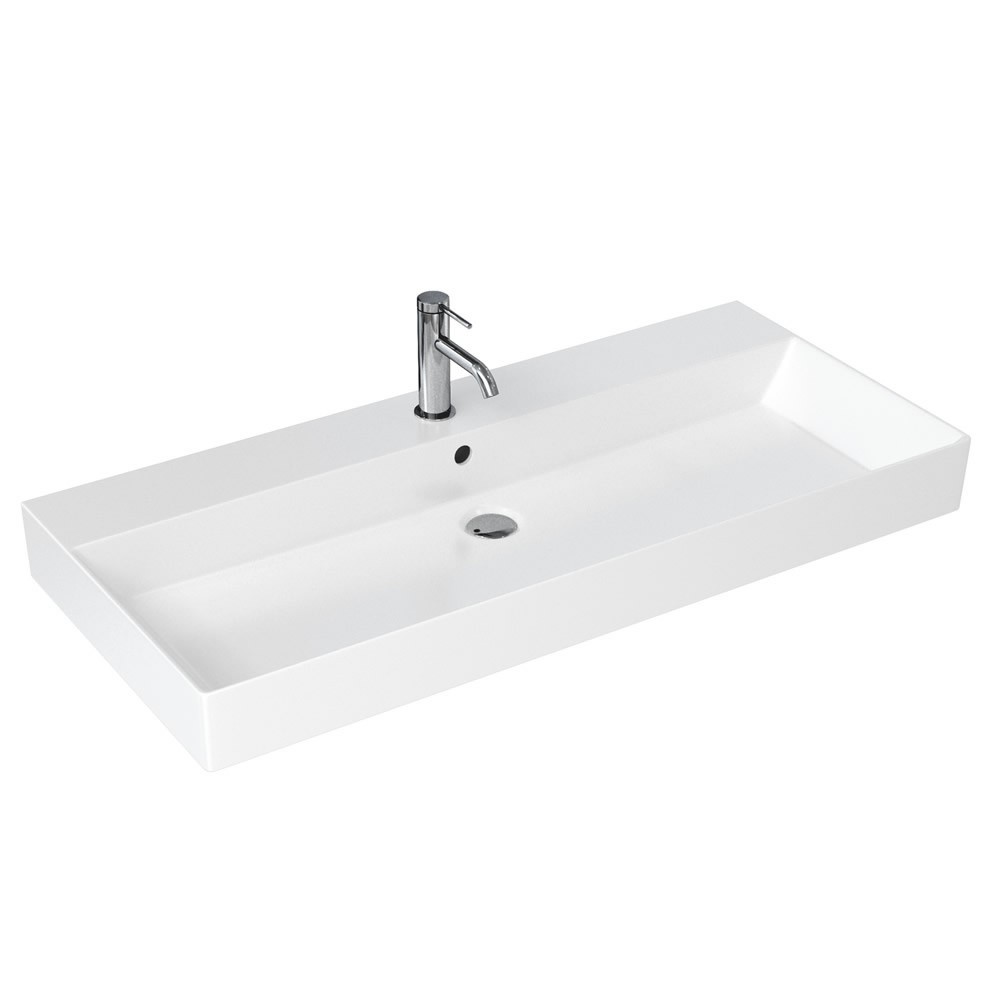 Britton SHR019 Shoreditch Frame Basin 980mm 1 Taphole White (Brassware NOT included)