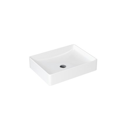 Britton SHR021 Shoreditch Quad Countertop Basin 500mm No Tapholes White