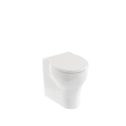 Britton TRIM003 Trim Back to Wall WC Pan with Toilet Seat & Floor Fixings White - (Cistern NOT included)