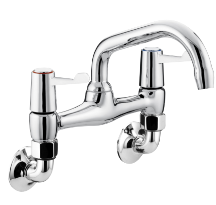Bristan VAL2WMSNKCCD Wall Mounted Bridge Sink Mixer with 3(in) Lever Handles Chrome
