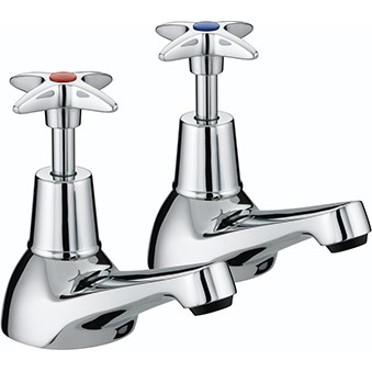 Bristan VAX3/4C Crosshead Bath Pillar Taps Chrome