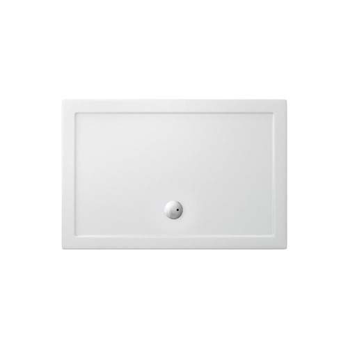 Britton Zamori Rectangular Shower Tray with Central Waste Position 1200x800mm White (Waste NOT Included) [Z1175]