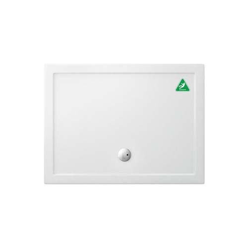 Britton Zamori Anti-Slip Rectangular Shower Tray with Central Waste Position 1200x900mm White (Waste NOT Included) [Z1176A]