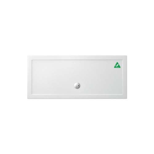 Britton Zamori Anti-Slip Rectangular Shower Tray with Central Waste Position 1600x700mm White (Waste NOT Included) [Z1182A]