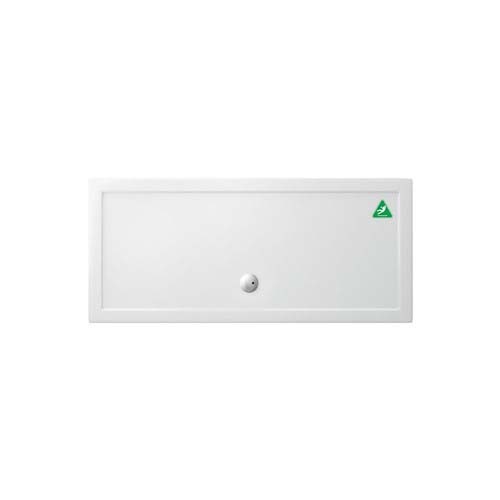 Britton Zamori Anti-Slip Rectangular Shower Tray with Central Waste Position 1700x760mm White (Waste NOT Included) [Z1184A]
