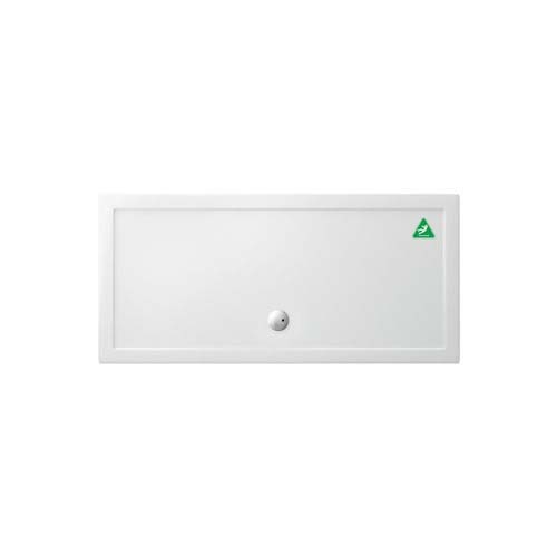 Britton Zamori Anti-Slip Rectangular Shower Tray with Central Waste Position 1700x800mm White (Waste NOT Included) [Z1185A]