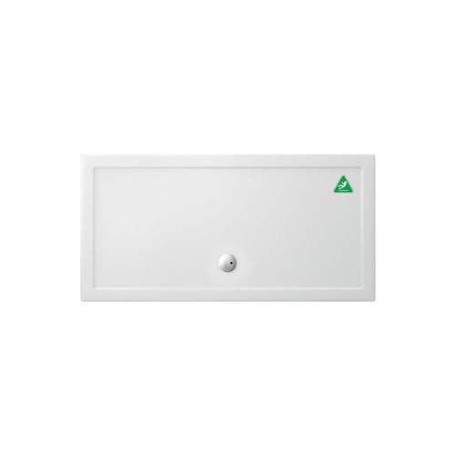 Britton Zamori Anti-Slip Rectangular Shower Tray with Central Waste Position 1600x800mm White (Waste NOT Included) [Z1231A]