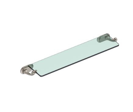 Burlington Guild Glass Shelf with Brushed Nickel Fittings [GU030L]