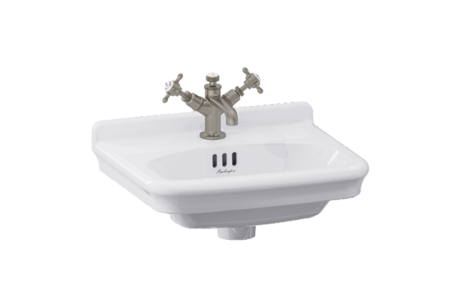 Burlington Guild Cloakroom Wash Basin 450mm (1 Taphole) White (Brassware NOT Included) [GU0451SCW]