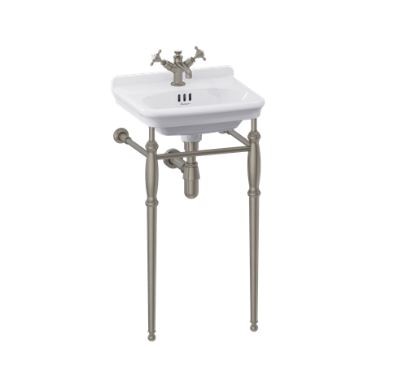 Burlington Guild Basin Washstand 450mm (Wash Basin NOT Included) Brushed Nickel [GU45X77L]
