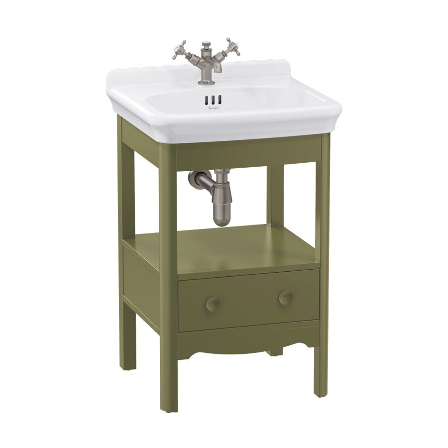 Burlington Guild Floor Standing Vanity Unit 560mm (Wash Basin & Worktop NOT Included) Carlyle Green [GU5600DCGFS]