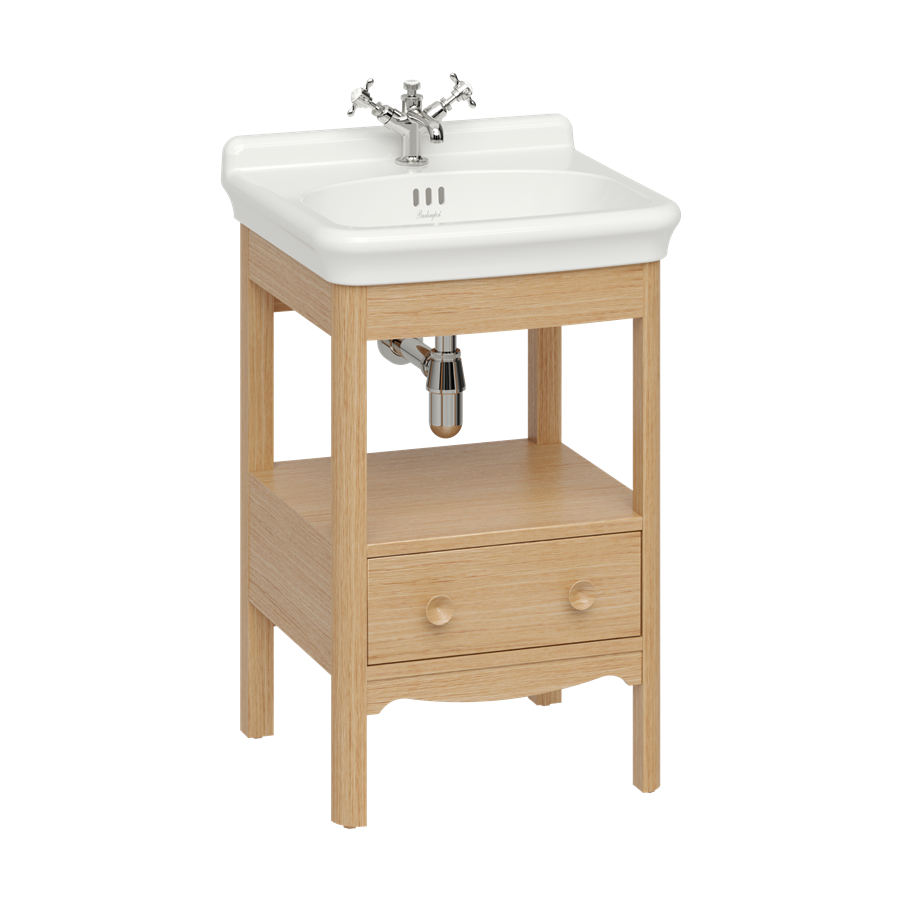 Burlington Guild Floor Standing Vanity Unit 560mm (Wash Basin & Worktop NOT Included) Light Oak [GU5600LOKFS]