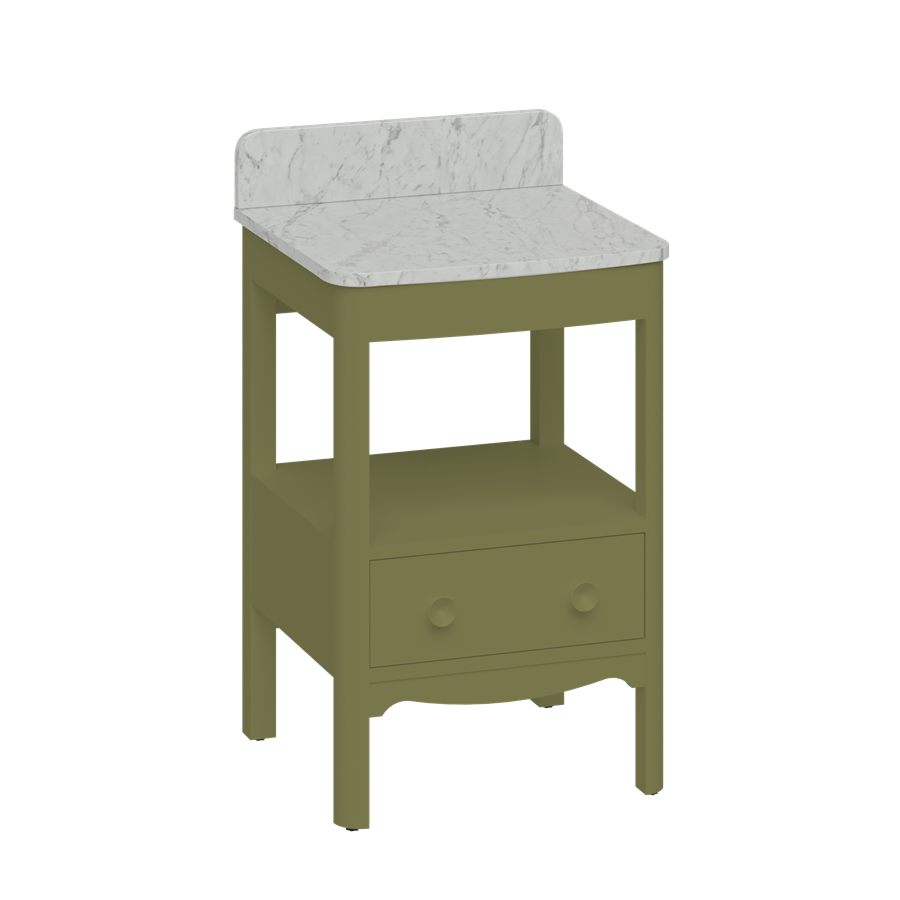 Burlington Guild Vanity Worktop with Upstand 522 x 492mm (Unit NOT Included) Cararra Marble [GU560TMC]
