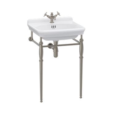 Burlington Guild Basin Washstand 560mm (Wash Basin NOT Included) Brushed Nickel [GU56X77L]