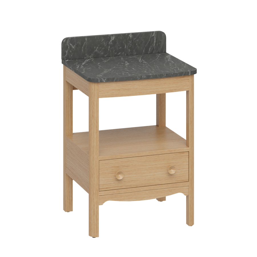 Burlington Guild Vanity Worktop with Upstand 582 x 492mm (Unit NOT Included) Marquina Marble [GU620TMQ]