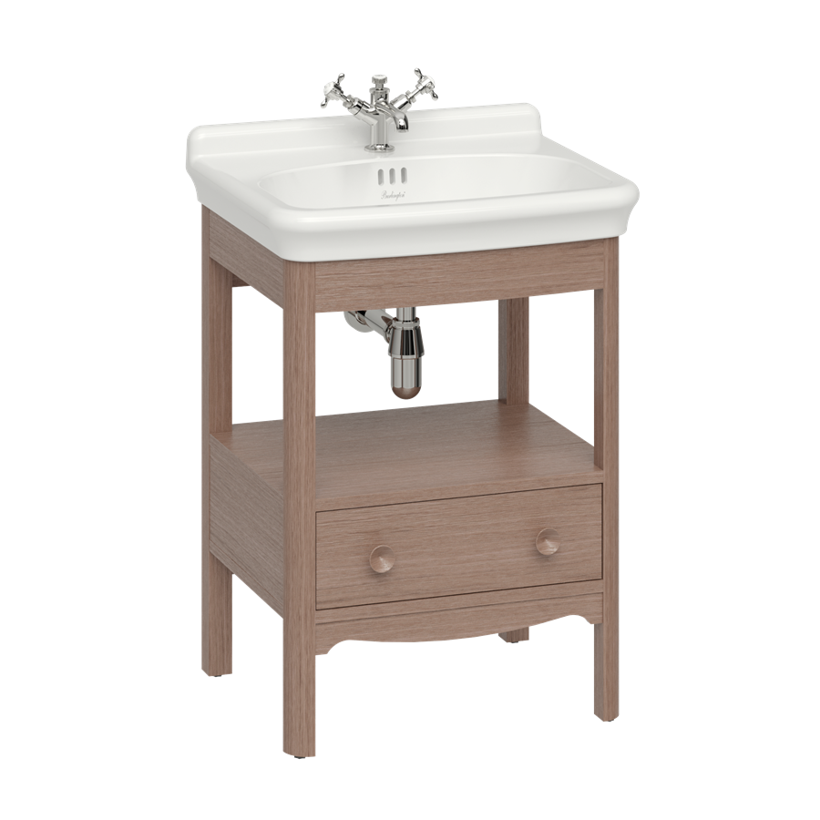 Burlington Guild Floor Standing Vanity Unit 620mm (Wash Basin & Worktop NOT Included) Dark Oak [GU6500DDOKFS]