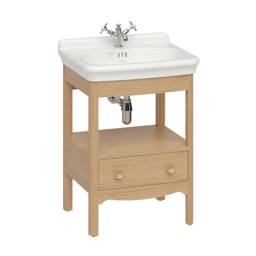 Burlington Guild Floor Standing Vanity Unit 620mm (Wash Basin & Worktop NOT Included) Light Oak [GU6500LOKFS]