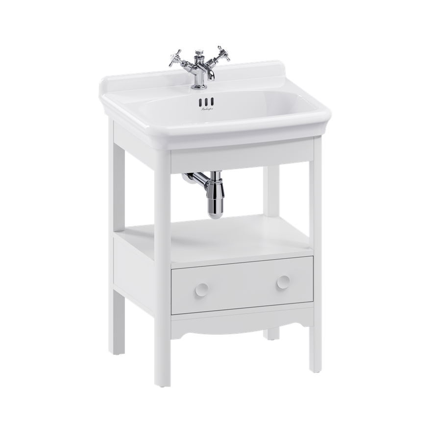 Burlington Guild Floor Standing Vanity Unit 620mm (Wash Basin & Worktop NOT Included) Varley White [GU6500VWFS]