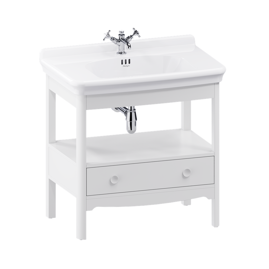 Burlington Guild Floor Standing Vanity Unit 850mm (Wash Basin & Worktop NOT Included) Varley White [GU8500VWFS]