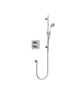 Burlington Guild Thermo Concealed Shower Valve Pack with Additional Accessories (Single Outlet) Chrome [GUSHOWERPACKQ1C]