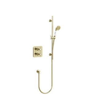 Burlington Guild Thermo Concealed Shower Valve Pack with Additional Accessories (Single Outlet) Gold [GUSHOWERPACKQ1G]