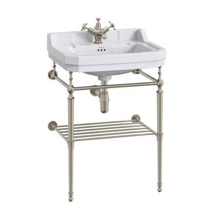 Burlington Optional Towel Rack (for 610mm Basin Stand) Brushed Nickel (Basin & Wash stand NOT Included) [T23ASBNKL]
