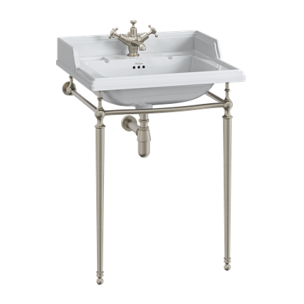 Burlington Basin Wash Stand (for 650mm Basins) Brushed Nickel (Basin NOT Included) [T49ABNKL]