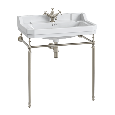 Burlington Basin Wash stand (for 800mm Basins) Brushed Nickel (Basin NOT Included) [T50BNKL]