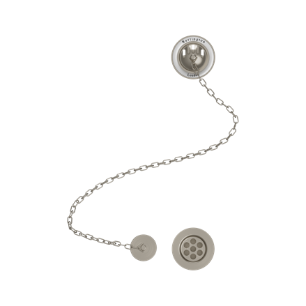 Burlington Bath Overflow Plug & Chain Waste Brushed Nickel [W3BNKL]