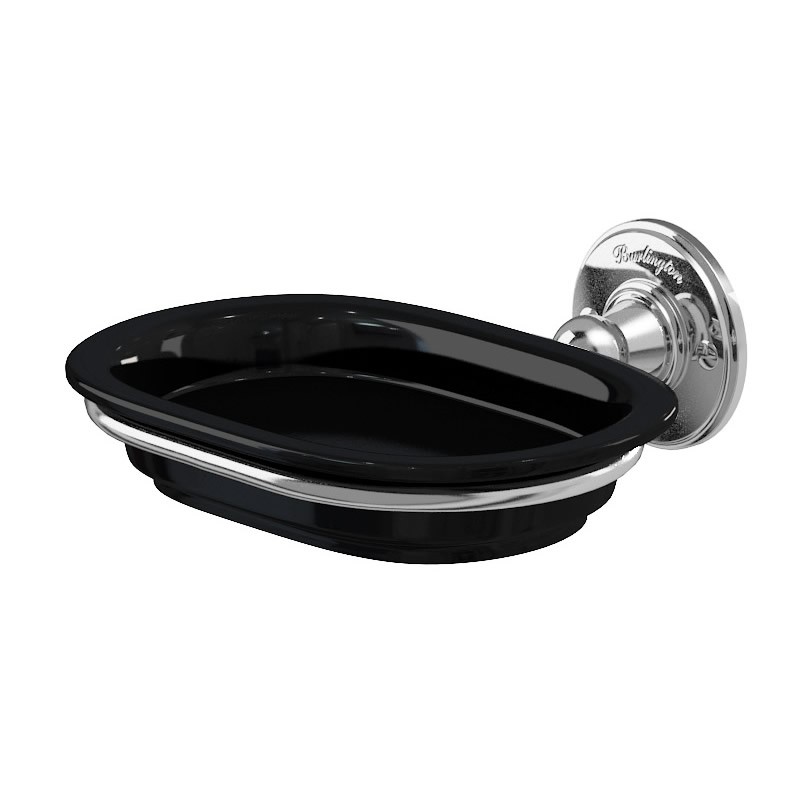 Burlington A1CHRBLA Wall Mounted Soap Dish Chrome/Matt Black