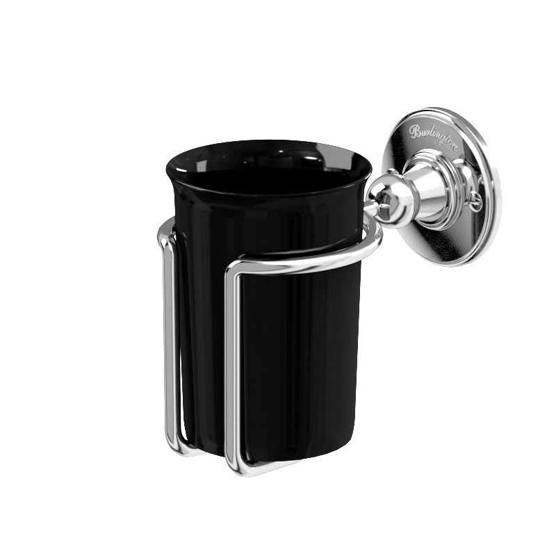 Burlington A2NKLBLA Wall Mounted Tumbler & Holder Nickel/Matt Black