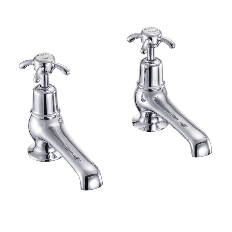 Burlington AN2QT Anglesey Quarter Turn Basin Pillar Tap 5(in) Chrome (White Indicies)