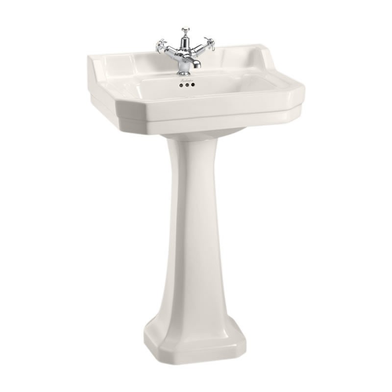 Burlington B43THM Edwardian 560mm Pedestal Basin 3 Tapholes Medici Ivory (Pedestal & Brassware NOT Included)