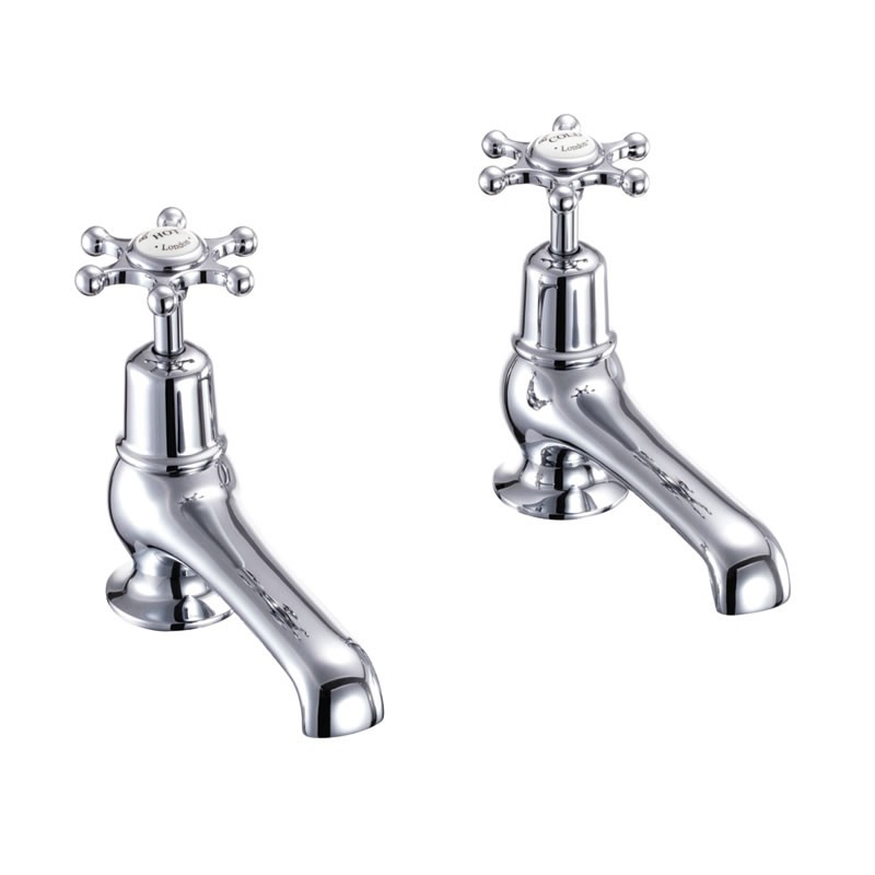 Burlington BI2QT Birkenhead Quarter Turn Basin Pillar Tap 5(in) Chrome (White Indicies)