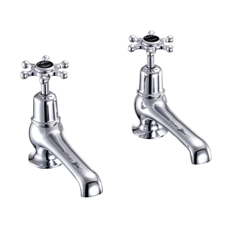 Burlington BI2BLA Birkenhead Basin Pillar Tap 5(in) Chrome (Matt Black Indicies)