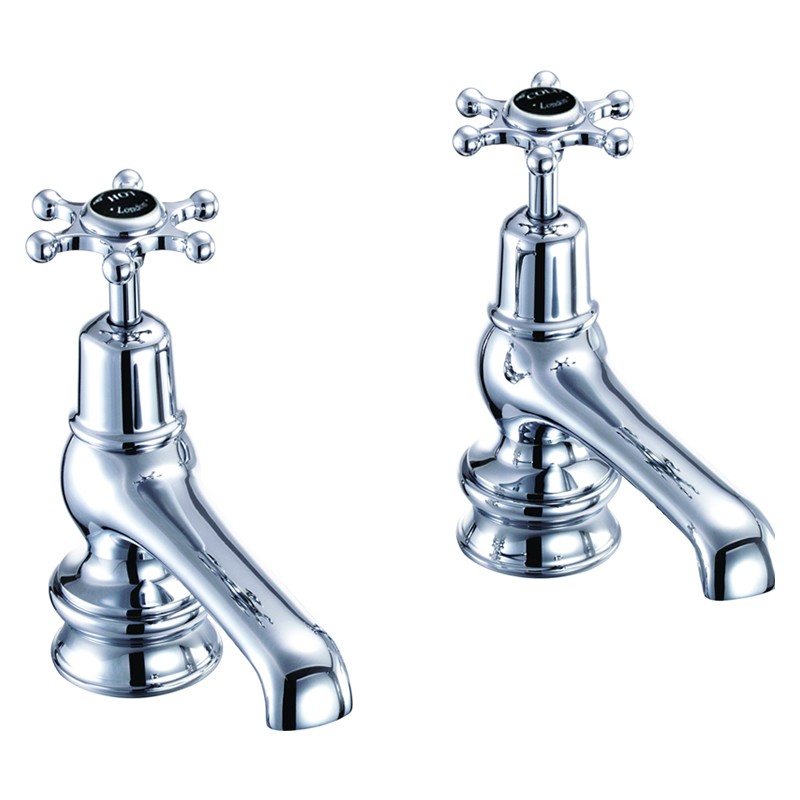 Burlington BIR2BLA Birkenhead Regent Basin Pillar Tap 5(in) Chrome (Matt Black Indicies)