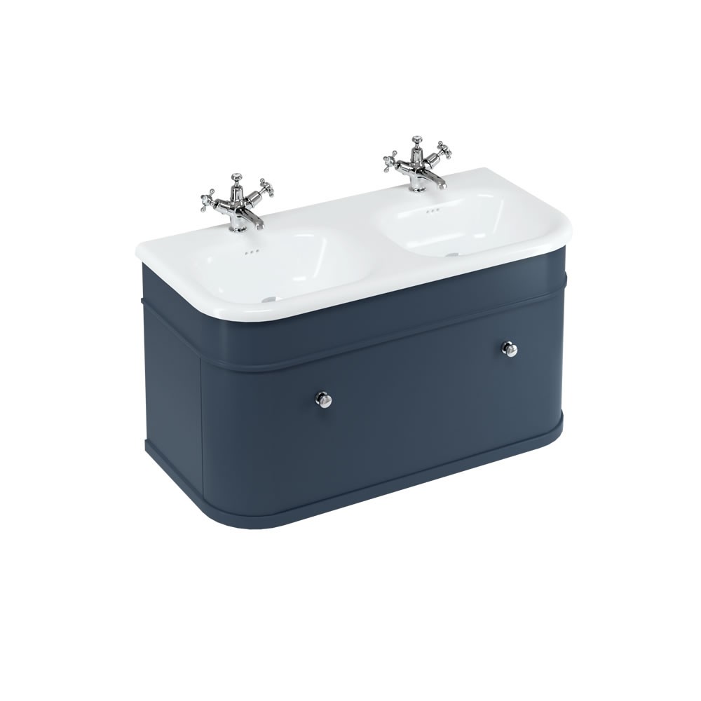 Burlington CH100B Chalfont 1000mm Single Drawer Unit Matt Blue (Basin/Handles/Legs NOT Included)