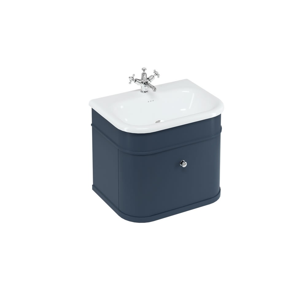 Burlington CH65B Chalfont 650mm Single Drawer Unit Matt Blue (Basin/Handles/Legs NOT Included)