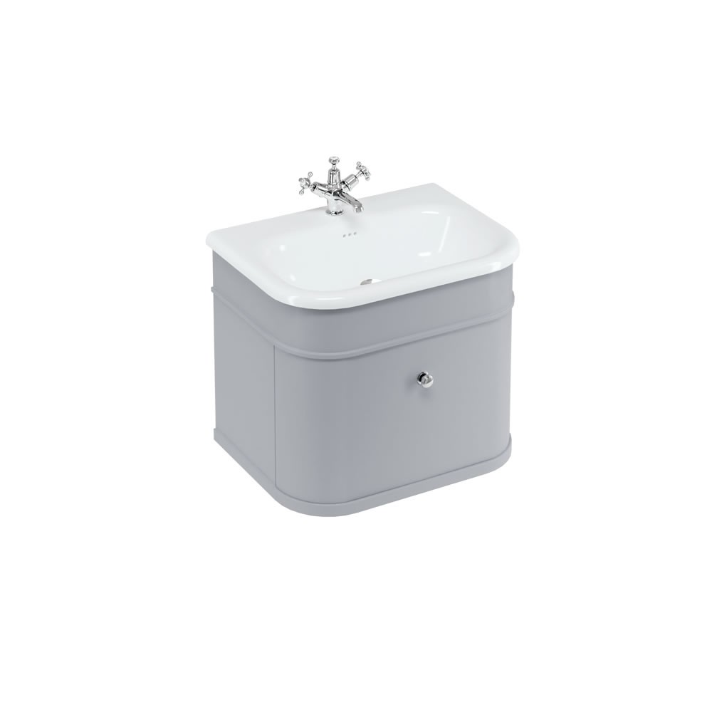 Burlington CH65G Chalfont 650mm Single Drawer Unit Matt Grey (Basin/Handles/Legs NOT Included)